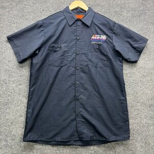 Dickies Work Shirt Men's Size L Navy Blue NASCAR Reb-Co Northwest Tour